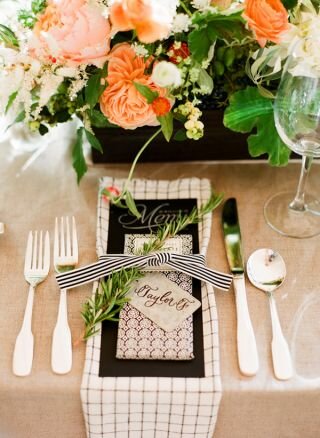 emerald and peach floral