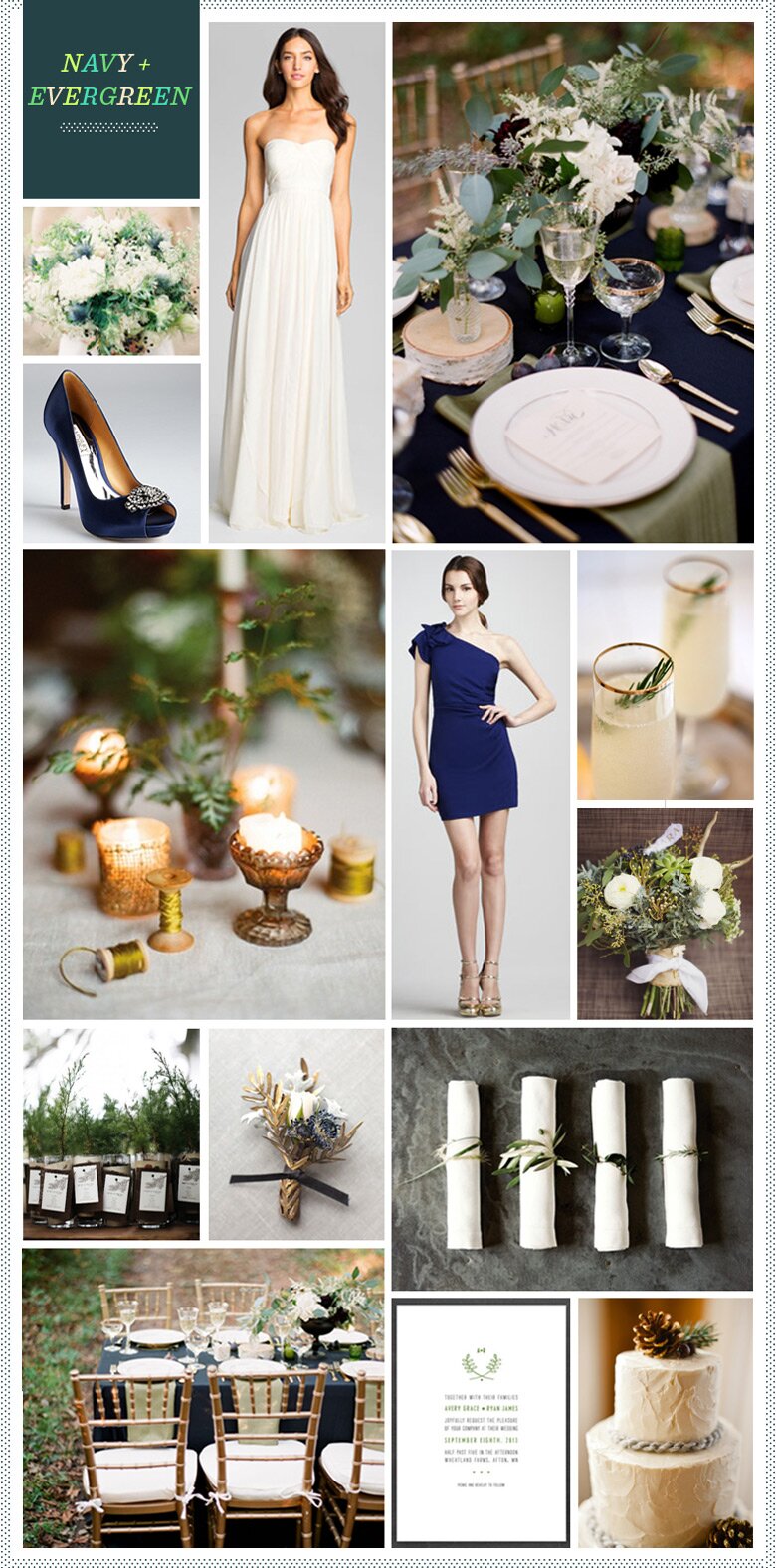 REVEL: Navy + Evergreen Wedding Inspiration REVEL: Navy + Evergreen Wedding Inspiration