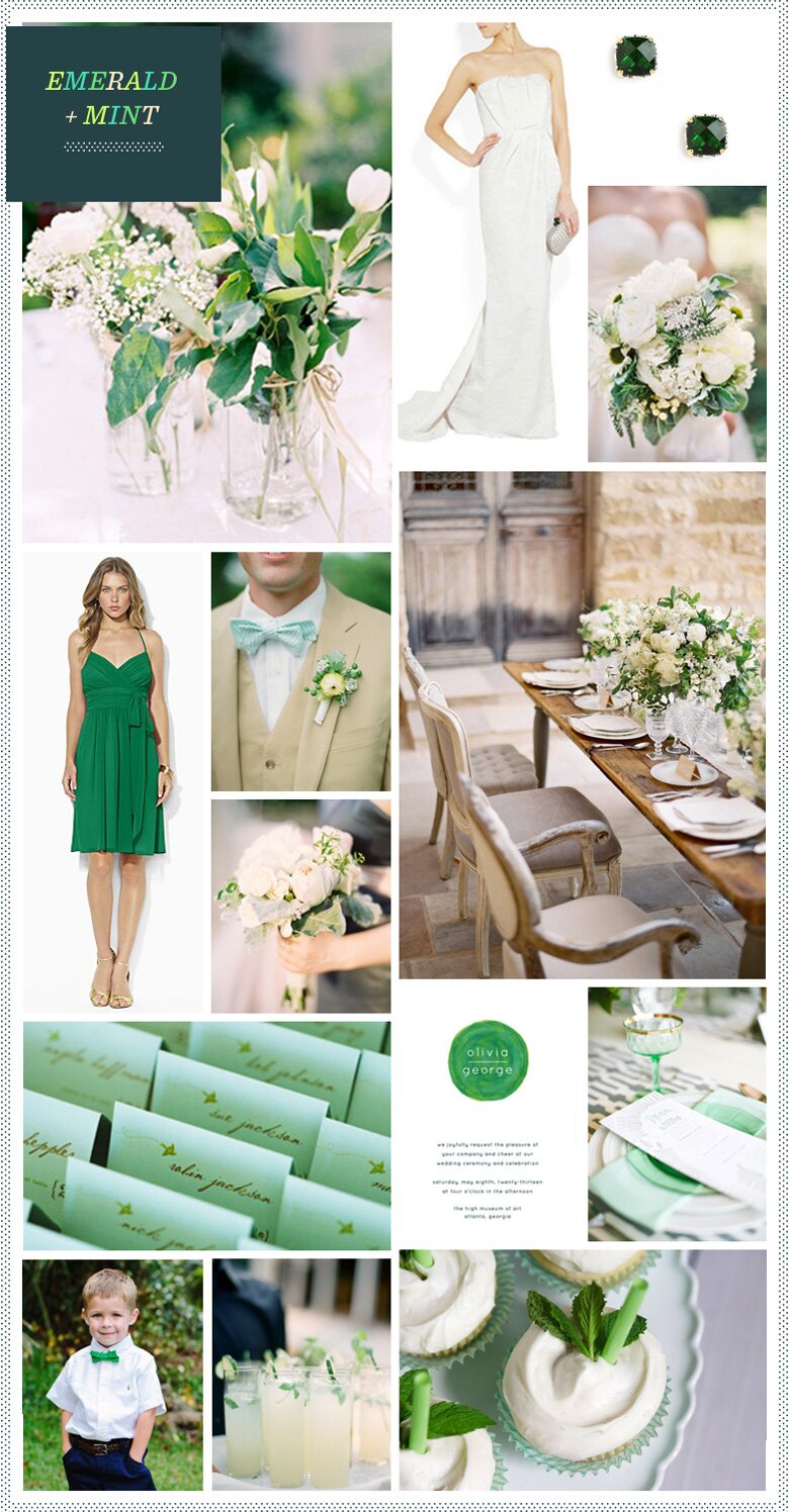 REVEL: Emerald + Mint Inspiração casamento