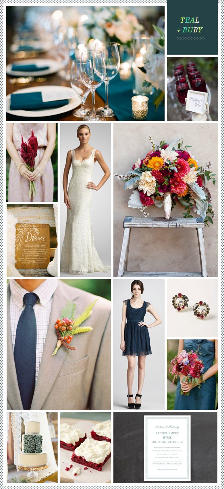 REVEL: Teal + Ruby Wedding Inspiration