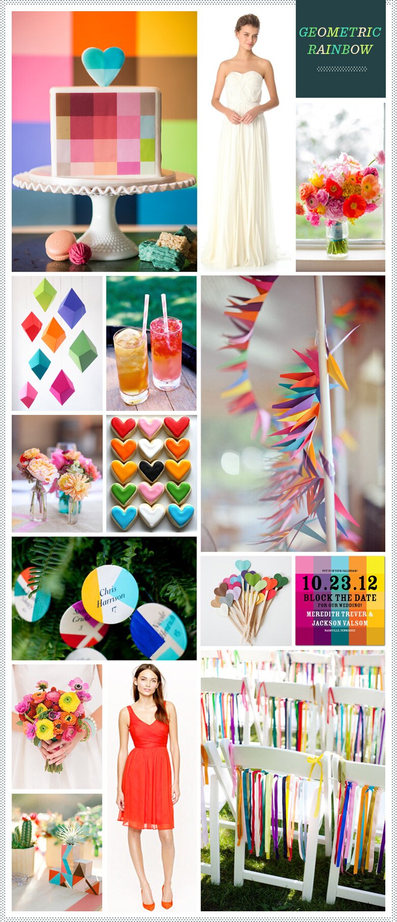 REVEL: Geometric Rainbow Wedding Inspiration