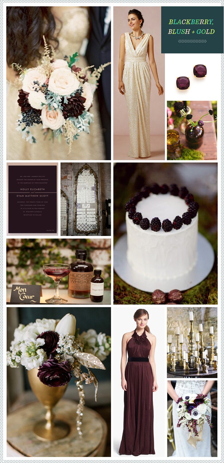 REVEL: Blackberry, Blush + Gold Wedding Inspiration