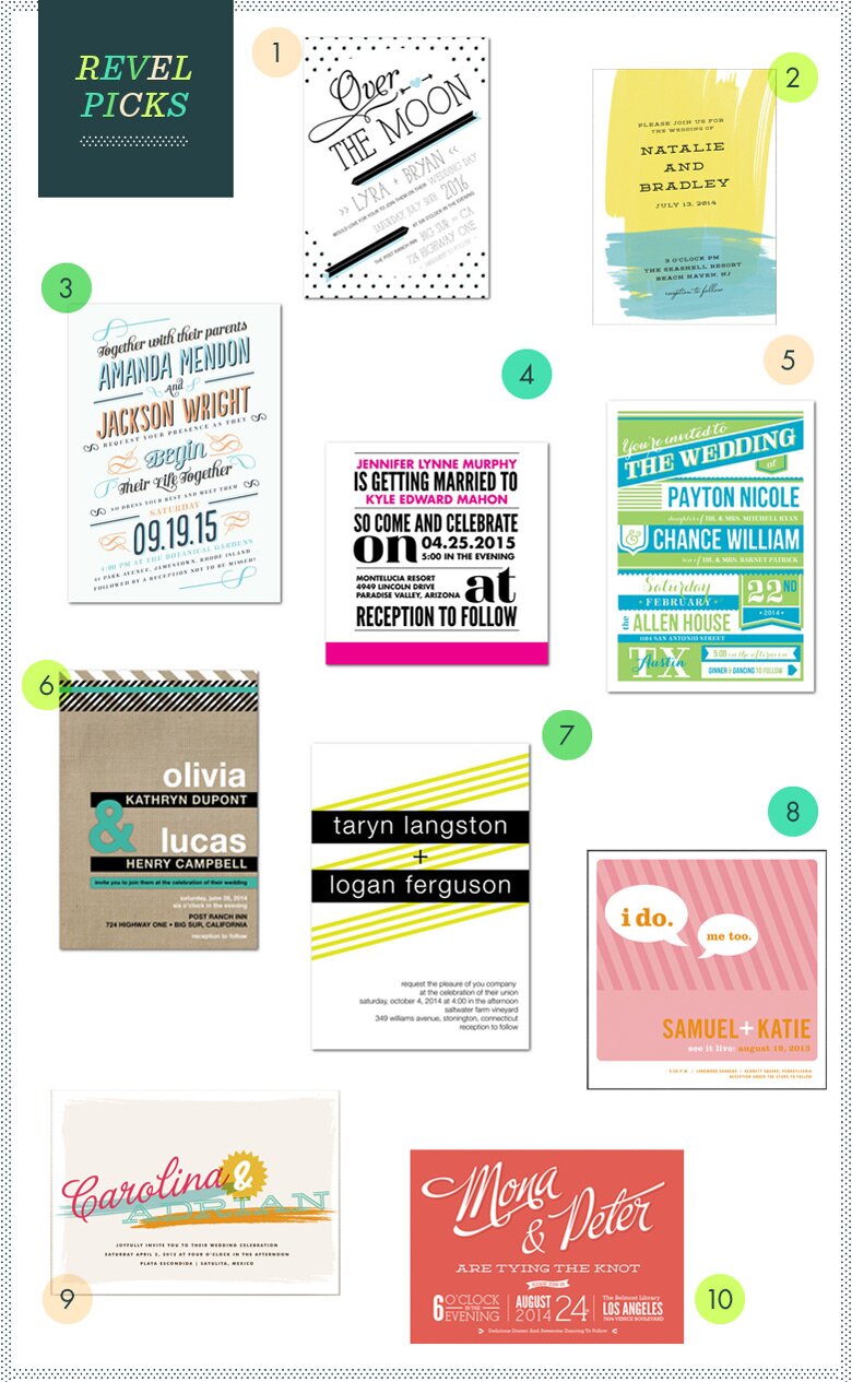REVEL Picks: Modern + Colorful Invites REVEL Picks: Modern + Colorful Invites